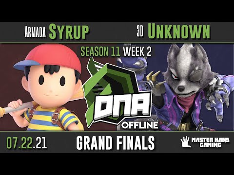 DNA [OFFLINE] S11:W2 - Armada | Syrup (Ness) Vs. 3D | Unknown (Sheik, Wolf) - Grand Finals