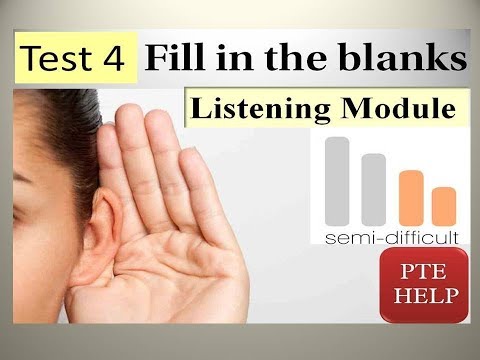 PTE Listening Fill in the blanks | Semi-difficult level | Real exam accent Video