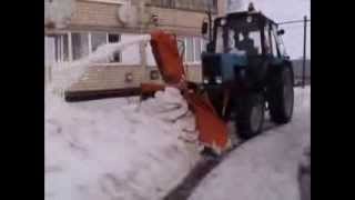 preview picture of video 'Навесной снегоочиститель СУ 2.1 ОМ на МТЗ'