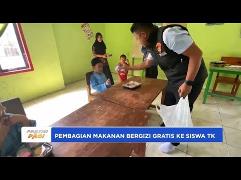 PEMBAGIAN MAKANAN BERGIZI GRATIS KE SISWA TK OLEH POLRES MUSI BANYUASIN