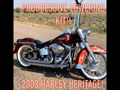 How I installed Progressives 2 inch lowering kit Harley Davidson Heritage #harley #harleydavidson