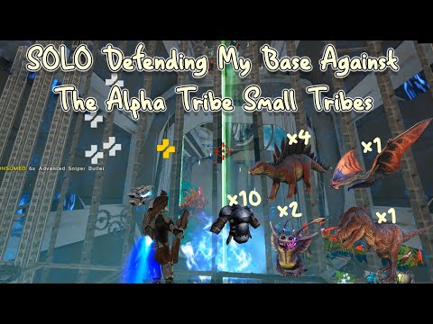 SOLO Defending My Vent Base Against The ALPHA TRIBE Ark Small Tribes PVP 400 Sub Special