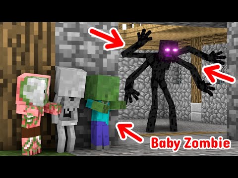 Baby Zombie Discovers Mutant Enderman - Minecraft Animation