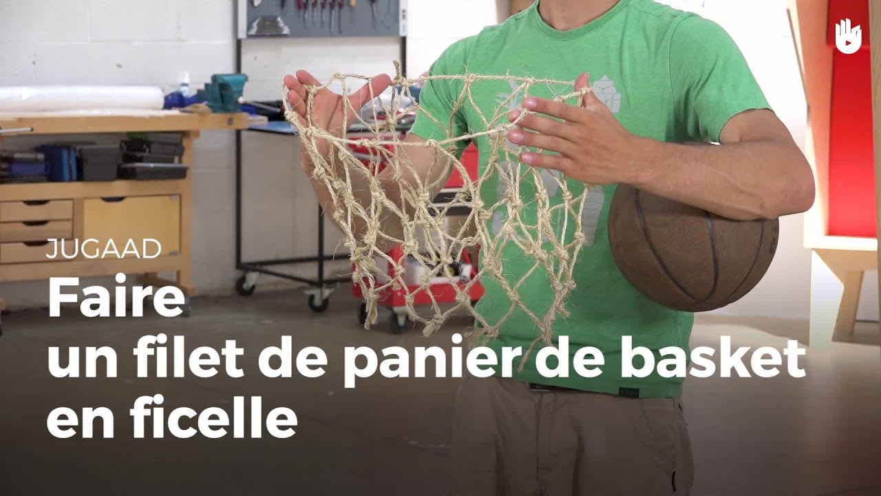 Fabriquer un filet de panier de basket en ficelle Jugaad DIY équipement sportif fait maison