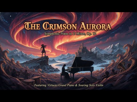 The Crimson Aurora: Symphonic Poem in D Minor, Op. 12 | Full Symphony Orchestra Grand Piano & Violin