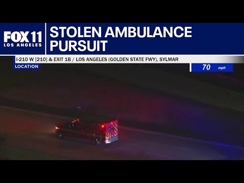 Stolen ambulance pursuit in LA