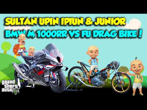 SULTAN UPIN IPIN BALAP MOGE BMW M 1000 RR LAWAN SATRIA FU DRAG BIKE - GTA V MOD UPIN & IPIN SPESIAL
