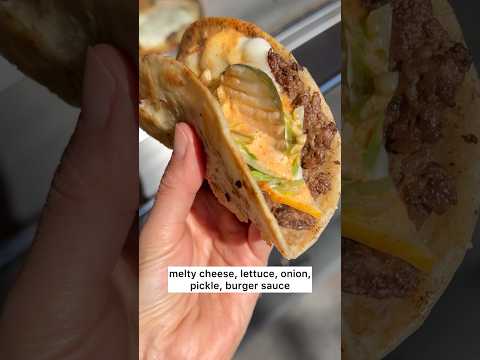 Crispy, juicy tacos! Best recipe: https://heartbeetkitchen.com/easy-smash-burger-tacos/