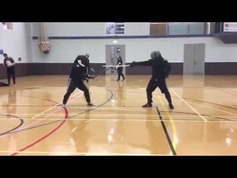 AHF Military sabre vs Katana sparring - Steve vs Nick 1/2 speed