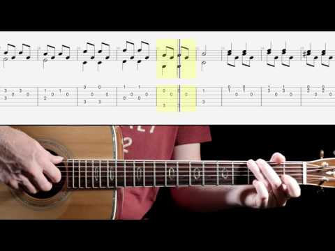 'Andantino' - M.Carcassi. Simple classical guitar piece with score and TAB