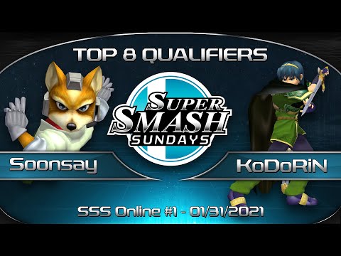 Super Smash Sundays Online #1 Soonsay (Fox) vs. KoDoRiN (Marth) - SSBM Singles Top 8 Qualifiers