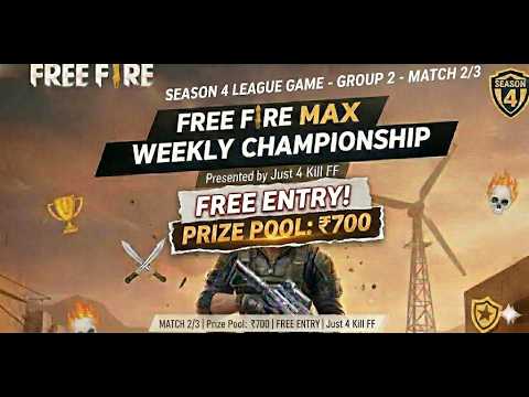 🏆 FREE FIRE MAX WEEKLY CHAMPIONSHIP | SEASON 4 LEAGUE STAGE | GROUP 2 - MATCH 2 🏆JUST 4 KILL FF