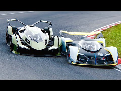 Lamborghini V12 Vision GT vs McLaren Ultimate VGT at Nordschleife