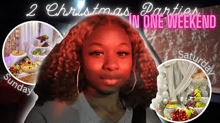 GRWM FOR TWO CHRISTMAS PARTIES & more | Vlogmas Days 10 & 11