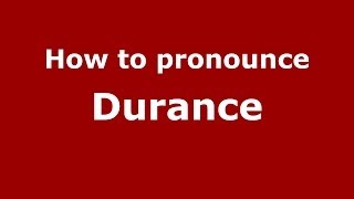 How to pronounce Durance