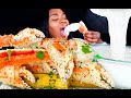 KING CRAB SEAFOOD BOIL MUKBANG SEAFOOD MUKBANG CHEESY ALFREDO SAUCE SEAFOOD BOIL ASMR EATING