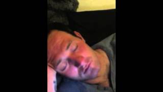 Drunken Chris is woken by "gotta get up" song