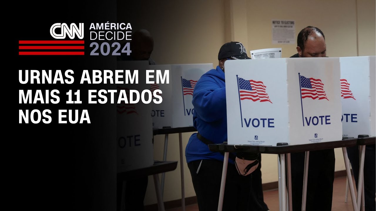 Urnas abrem em mais 11 estados nos EUA | LIVE CNN