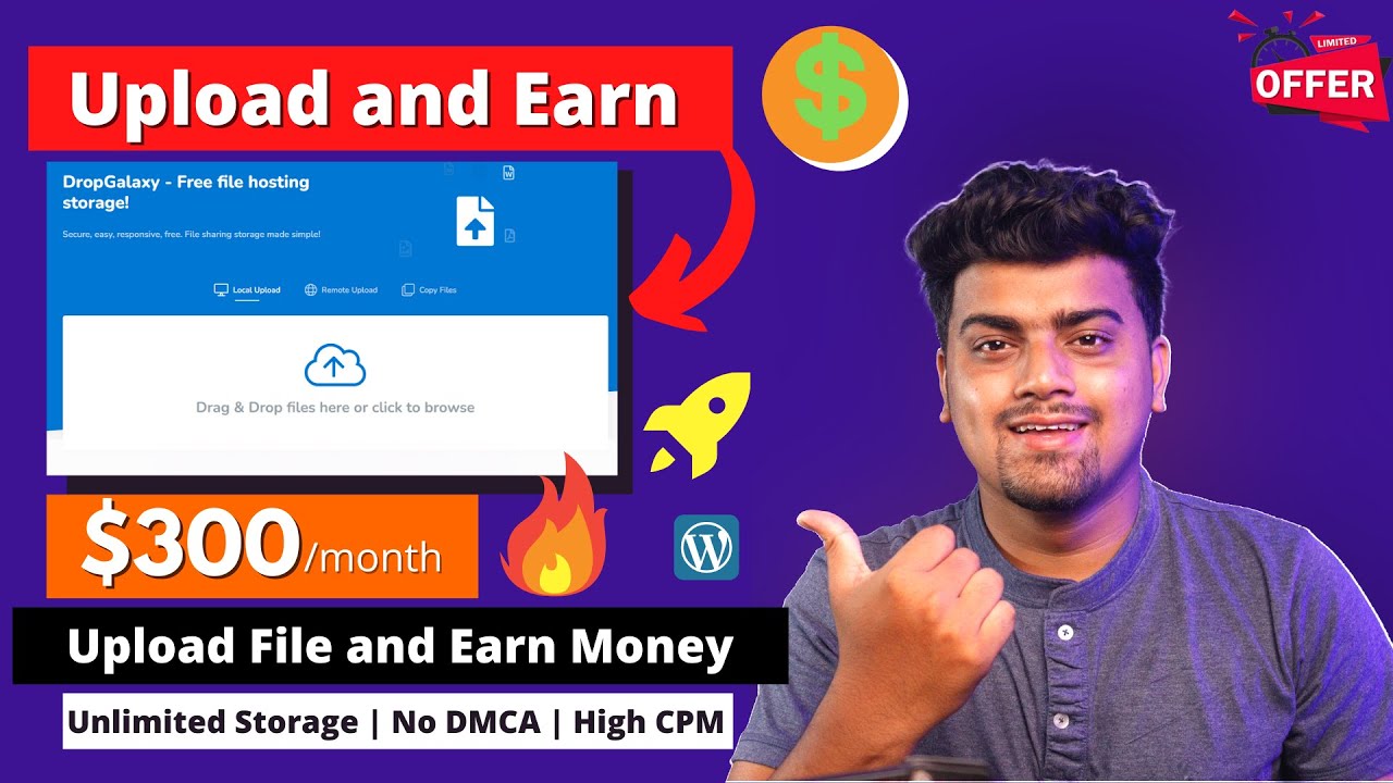 Upload File and Earn Daily🔥Best PPD Website Free Unlimited Storage ✅ DropGalaxy File Sharing