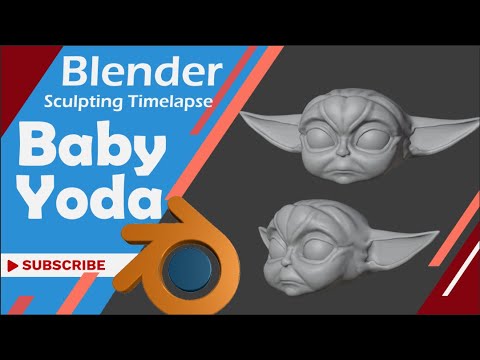 Babay Yoda Blender sculpt [Time lapse] [blender 2.9]