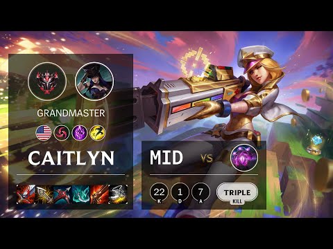 Caitlyn Mid vs Vel'Koz - NA Grandmaster Patch 10.21