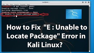 How to Fix  E :  Unable to Locate Package  Error i