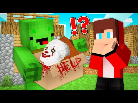 JayJay & Mikey - Minecraft - What Happened with Scary Pennywise Head in the box - Minecraft JJ and Mikey Challenge Maizen