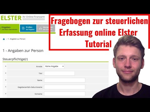 Fragebogen zur steuerlichen Erfassung online Elster