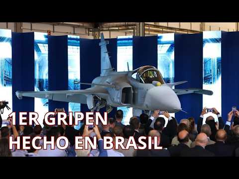 Embraer, Saab y la Fuerza Aérea Brasileña presentaron el primer caza Gripen E producido en Brasil.