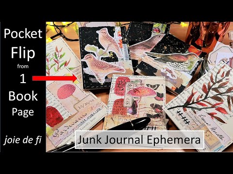 POCKET FLIP from 1 BOOK PAGE ✅ Junk Journal Ephemera