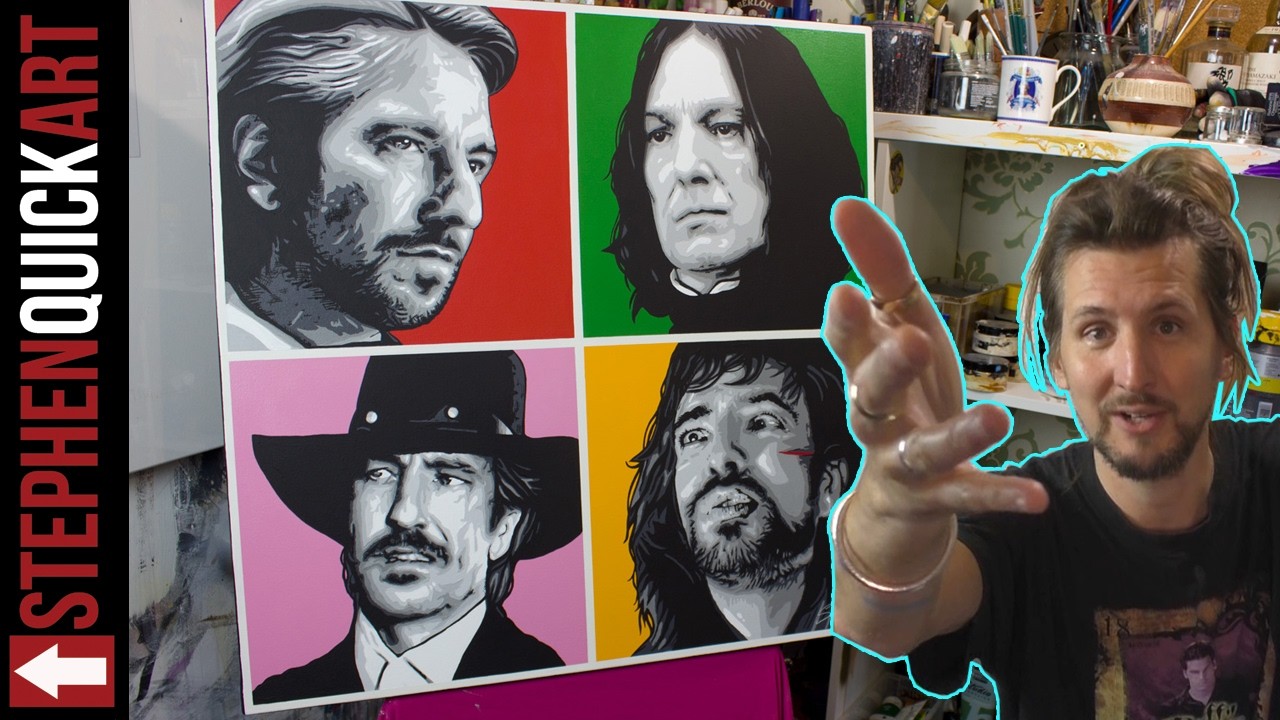 ALAN RICKMAN | Pop Art PAINTING | Acrylic & Spray Paint | Snape // Die Hard // Robin Hood
