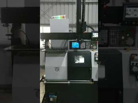 Lathe machine with Robot - demo video