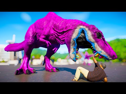 Tyrannosaurus Rex Vs Indoraptor Breakout and Fight - Jurassic World Evolution Dinosaurs Battle!