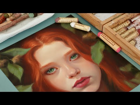 How I paint a portrait with oil pastels // blending tips 