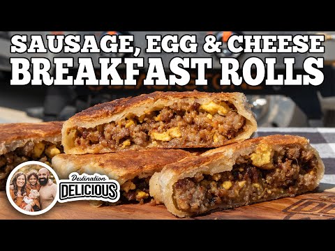 Delicious Sausage, Egg & Cheese Breakfast Rolls on the Blackstone Griddle