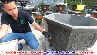 Mẫu mới - Khuôn chậu lục giác chân liền chân quỳ 83 - khuôn chậu Sơn Cương