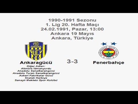 Ankaragücü 3-3 Fenerbahçe 24.02.1991 - 1990-1991 Turkish 1st League Matchday 20 (FBs Goals) (Ver. 2)