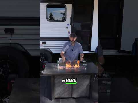 Keep warm with this outdoor propane fire pit table
