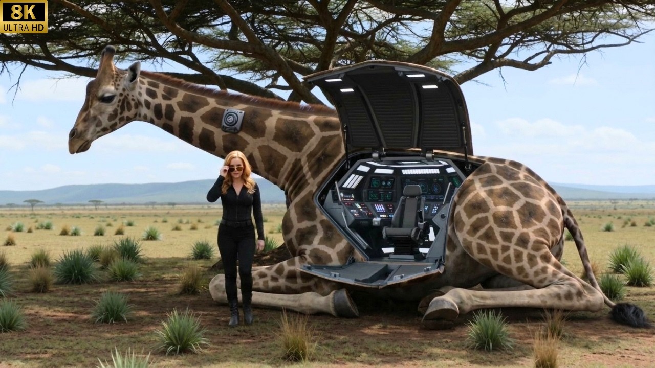 Secret Giraffe vs. Mechanical Lions: A Technological Showdown on the African Savannah