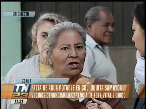 Vecinos de la colonia Quinta Samayoa se manifiestan por falta de agua
