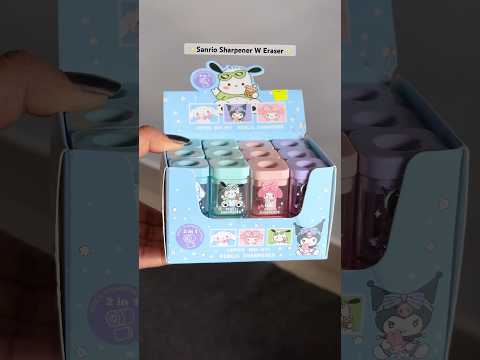 Cutest Mini Sharpener With Eraser 🌷🎀✨#sanrio #kuromi #kuromiandmymelody #sharpener #eraser #mini