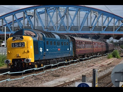 Deltic D9009 Thrashes through Peterborough working the "Albert Gilmour Memorial Charter" 16/06/18