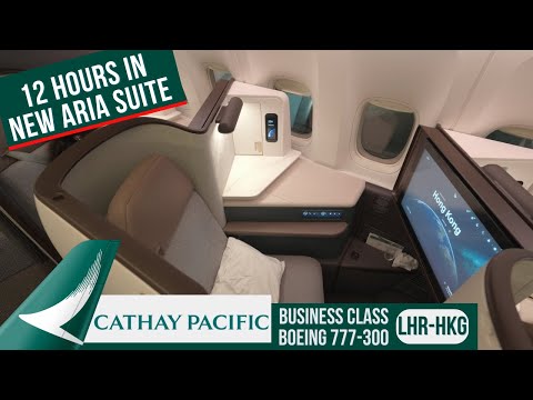 Cathay Pacific NEW ARIA SUITE Business Class 777-300ER Review · London - Hong Kong