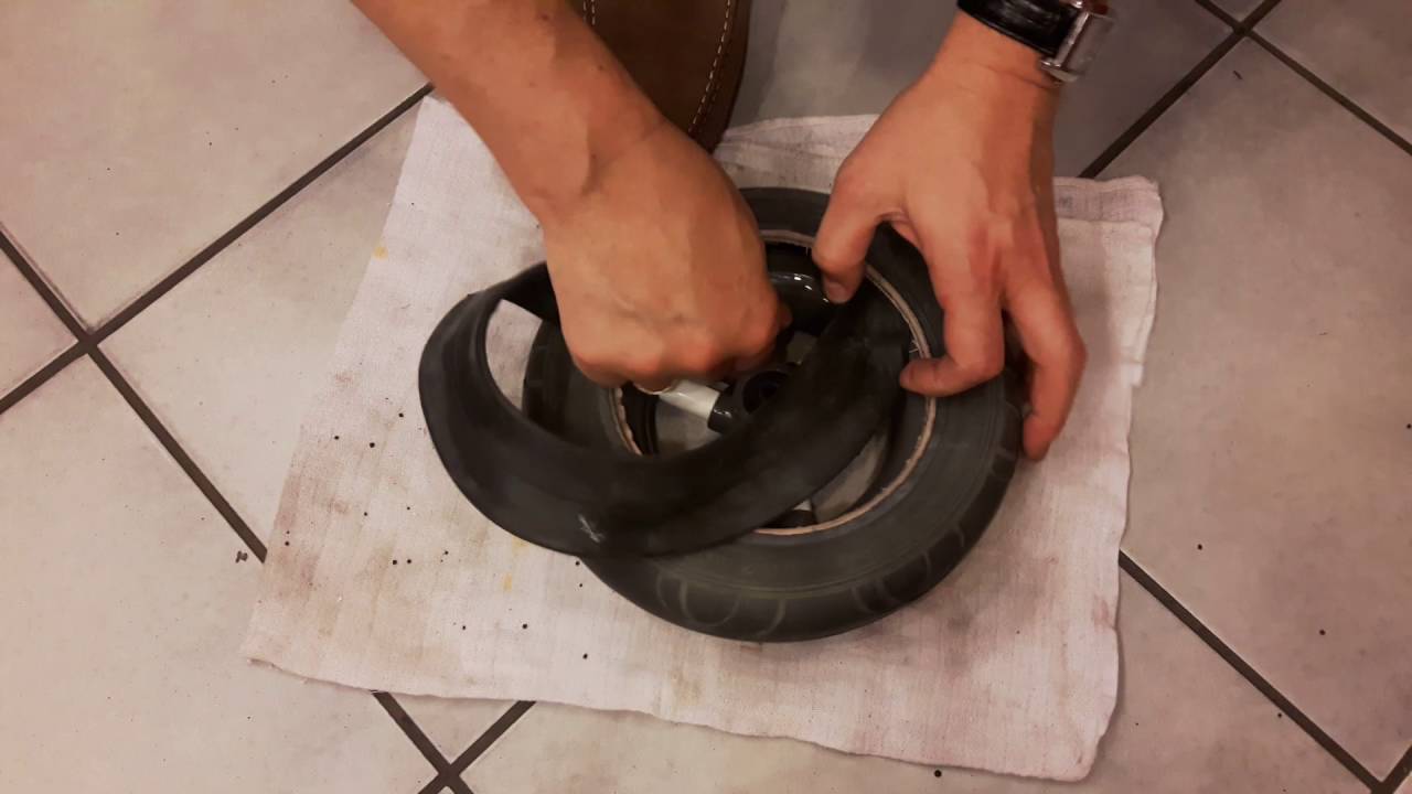 Zakładanie opony i dętki na koło 10 cali