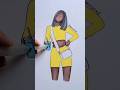 Fashion Design Made Using Washi Tape ️ Art Drawing Style Fashion Design Satisfying Craft