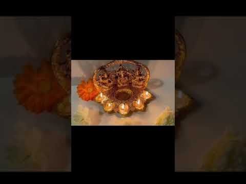Metal Laxmi Ganesha Diya Pooja Thali