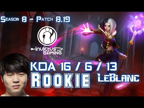 IG Rookie LEBLANC vs AKALI Mid - Patch 8.19 KR Ranked