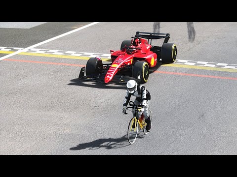 Ferrari F1 2022 vs Bicycle Monster - EPIC BATTLE in Monza