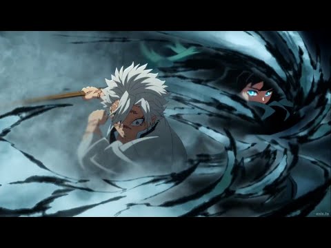 Mist Hashira vs  Serpent Hashira and Wind Hashira anime fight [HD] #animebot