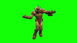 Doomslayer doing the Fortnite default dance green screen